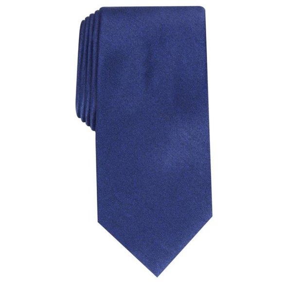 PERRY ELLIS Metallic Vandorn Business Men’s Blue Silky Necktie - Picture 1 of 5